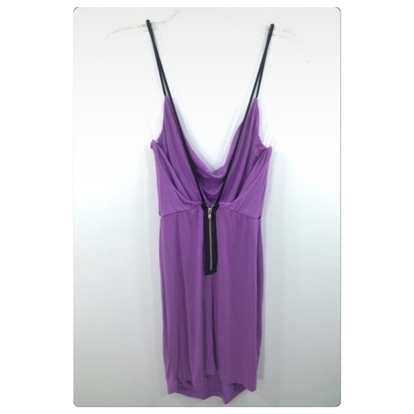 𝅺PaulnKC backless spaghetti strap draped mesh waist dress size small - Picture 4 of 8